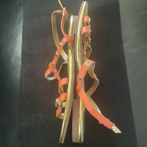 🧡SAM & LIBBY Orange & Gold Sandals Size 9 - Picture 5 of 8